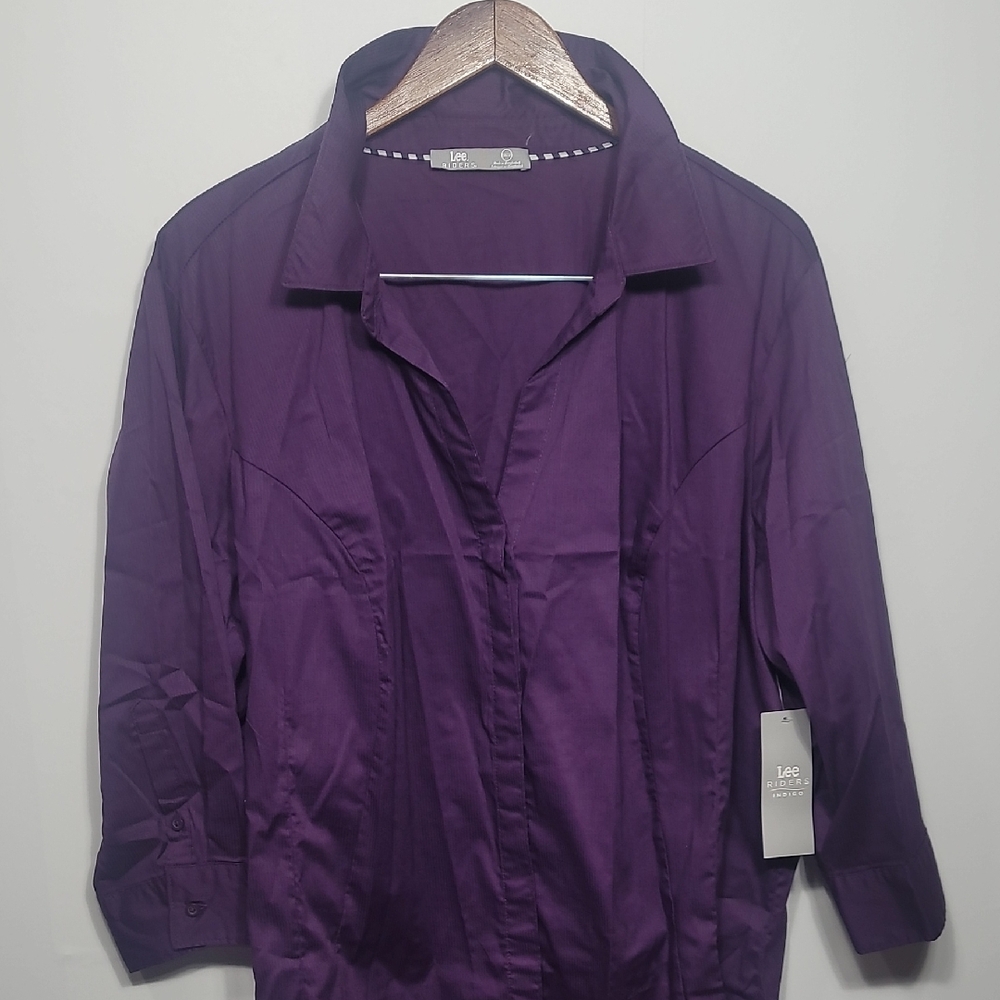 Lee Women's Rich Purple Button Down Shirt
